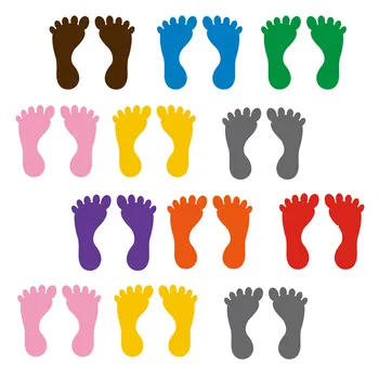 12 Пар наклеек на отпечатки пальцев, наклейки на пол, ПВХ наклейки на отпечатки пальцев, наклейки на пол в детском саду, смешанные цвета