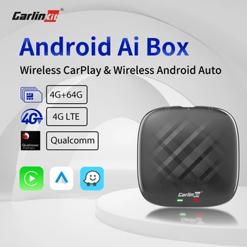 2023 CarlinKit Netflix Android Auto Wireless Ai Box CarPlay Smart YouTube Tv Box Plug & Play 4G LTE GPS Для Автомобиля с проводным CarPlay