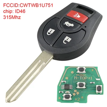 4 Кнопки 315 МГц Умный автомобильный дистанционный ключ с 46 чипами CWTWB1U751 Подходит для Nissan Rogue 2008-2016