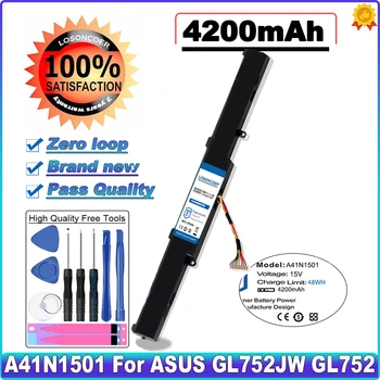 4200 мАч A41N1501 Аккумулятор Для ASUS GL752JW GL752 GL752VL GL752VW N552 N552V N552VW N752 N752V N752VW N752VX A41LK9H