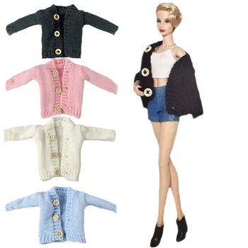 5 шт./лот, вязаное пальто, зимний свитер, 1/6 кукольная одежда BJD для куклы Барби, топы ручной работы, аксессуары для кукол 11,5 