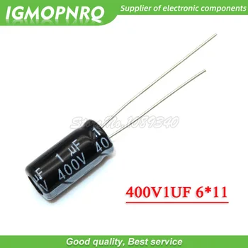 50ШТ 400V1UF 6*11 мм 1 мкФ 400V 6*11 Алюминиевый электролитический конденсатор