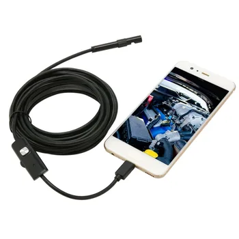 6 LED 7 мм Мини USB Инспекционная Бороскоп Камера Водонепроницаемый Объектив Кабель для Android Эндоскопа 640*480 Телефонов/1280*720 ПК 1-5 м