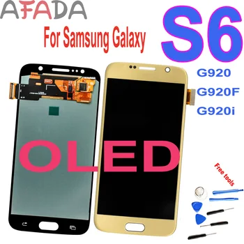 AAA + Oled Для Samsung Galaxy S6 G920 G920F G920i ЖК-дисплей с Сенсорным экраном, Дигитайзер в сборе с рамкой для SM-G920F G920i LCD