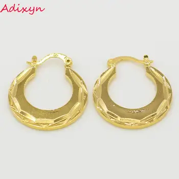 Adixyn Оптовая продажа, серьги в африканском стиле большого размера для женщин/девочек/детей, ювелирные изделия золотого цвета, серьги-кольца, подарки для вечеринок