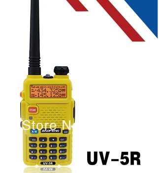 BAOFENG UV 5R желтого Цвета, Двухдиапазонное двухстороннее радио, Бесплатный Наушник Baofeng UV-5R walkie talkie UV5R, портативное любительское радио для автомобиля