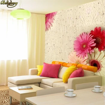 beibehang papel de parede 3D ТВ фон цветы подсолнуха фреска на заказ обои для настенных росписей рулон обоев гостиной