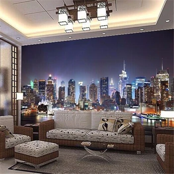 beibehang papel de parede Манхэттен Мебель для дома decora Нью-Йорк большие настенные обои ночной фон декорации телевизор диван