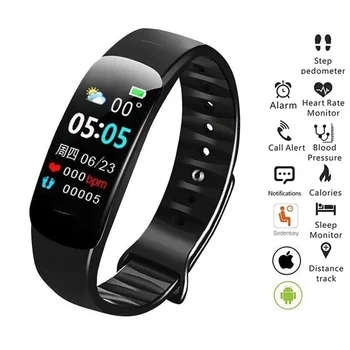 C1 Plus Смарт-браслет Для Мужчин И Женщин Bluetooth с Подсчетом Шагов Спортивный Браслет Фитнес-Трекер Частота сердечных сокращений Кровяное давление Смарт-часы для сна