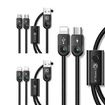 CAFELE 2 in1 USB-кабель, высококачественные Аксессуары для телефонов, светодиодный телефонный провод, Микро-Молниеносная зарядка, Передача данных
