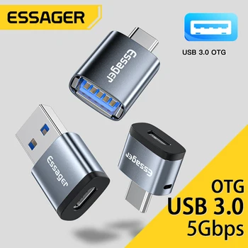 Essager USB Type C OTG Адаптер Type-C USB-C Штекерно-USB 3.0 Женский Конвертер Для Macbook Xiaomi mi Samsung USBC OTG Разъем