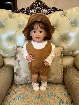 FBBD 55 см, мягкая силиконовая виниловая кукла для новорожденных девочек, реалистичный настоящий ребенок с ручными корневыми волосами для подарка для девочки