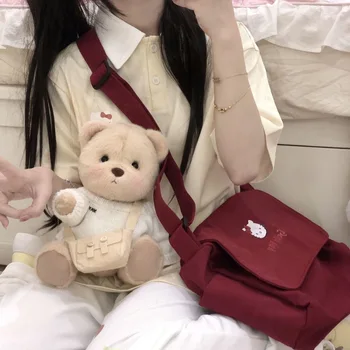 Kawaii Sanrio Винтажная сумка-Мессенджер с Рисунком Hello Kitty, Универсальная сумка через плечо Для девочек, Большая Вместительная сумка через плечо, Праздничный подарок