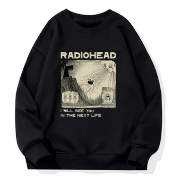 Radiohead I Will See You In The Next Life Толстовка С капюшоном Для Мужчин/Женщин, Толстовка с принтом в стиле Ретро Для Мальчиков в стиле Рок, Свободные Топы Japan Station, Музыкальная группа