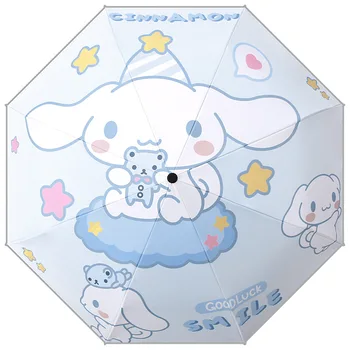 Sanrio My Melody Umbrella Kawaii Аниме Lovely Cinnamoroll Pochacco, Милые игрушки с изображением Сердца девочки из мультфильма, автоматический зонт от солнца, игрушки для девочек