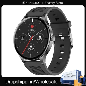 SENBONO HD 60HZ Full Touch смарт-часы Мужские спортивные часы IP68 Водонепроницаемый мониторинг уровня кислорода в крови Умные часы женские для IOS Android