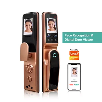 Tuya Smart WiFi, Автоматическое распознавание лиц, дверной замок по отпечатку пальца с камерой 