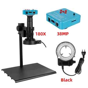 USB HDMI Цифровой видеомикроскоп Камера 48MP 4K Комплект 180X 130X C-Mount VGA Монокулярный микроскоп для ремонта печатных плат телефона
