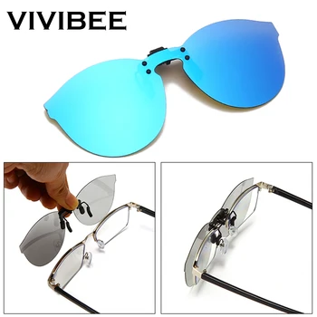 VIVIBEE Square Mirror, мужская откидная клипса, поляризованные очки ночного видения для вождения, UV400, женские солнцезащитные очки для рыбалки, близорукость
