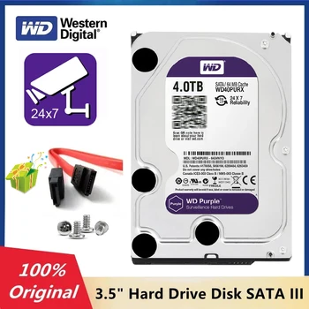 Western Digital WD Фиолетовый 4 ТБ Внутренний жесткий диск для видеонаблюдения HDD 3,5 