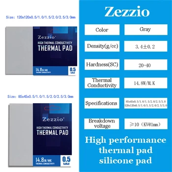 Zezzio 12.8/14.8/16.8 Многофункциональная термопластичная прокладка с высокой производительностью W/ MK для материнской платы с процессором/графическим процессором, силиконовая прокладка для видеокарты