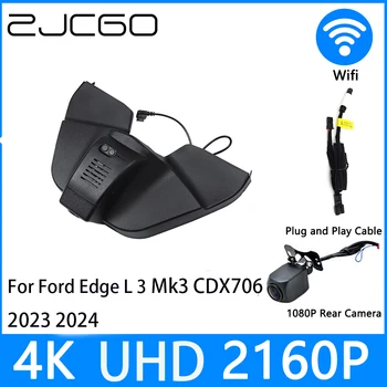 ZJCGO Dash Cam 4K UHD 2160P Автомобильный Видеорегистратор DVR Ночного Видения для парковки Ford Edge L 3 Mk3 CDX706 2023 2024