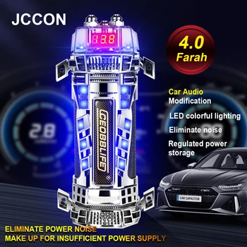 Автомобильный аудиоконденсатор 4,0 Фарад, сверхмощный сабвуфер, модифицированный подсветкой, светодиодный индикатор напряжения, 4F фильтр, конденсатор, стабилизированный пруд