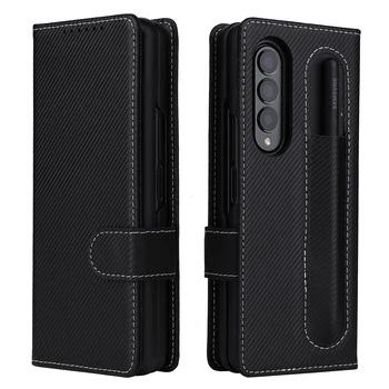 Антидетонационный Деловой Кожаный Чехол-бумажник для Samsung Galaxy Z Fold 3 5G Fold4 Fold 4 Fold3 с Карманом для карт, Чехол для мобильного телефона