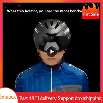 Велосипедный шлем, магнитный ветровой защитный шлем с сигнальной лампочкой, вездеходный велосипедный шлем, спортивный вентилируемый шлем для верховой езды, Велосипедный шлем