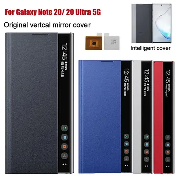 Вид Из окна Прозрачный Зеркальный Флип-Чехол Для Samsung Galaxy Note 20 20 Ultra 5G Кожаные Чехлы Real Smart Chip Stand Кожаный Чехол