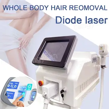Горячая профессиональная машина для удаления волос диодным лазером 808/755/1064 нм Безболезненное устройство для лазерной эпиляции с сенсорным ЖК-экраном