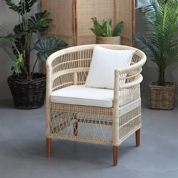 Диван-кресло для плетения из лозы, балкон во внутреннем дворе, Кресло для отдыха