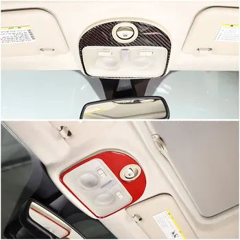 Для Fiat 500 2011-2019, настоящий карбоновый светильник для чтения на крыше автомобиля, рамка, накладка, наклейка, автомобильные Аксессуары, Мягкий Карбоновый