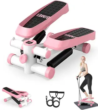 для упражнений, Мини-Степпер с ЖК-монитором, Бесшумный фитнес-степпер с эспандерами, Тренажерная лестница для домашних тренировок, Le