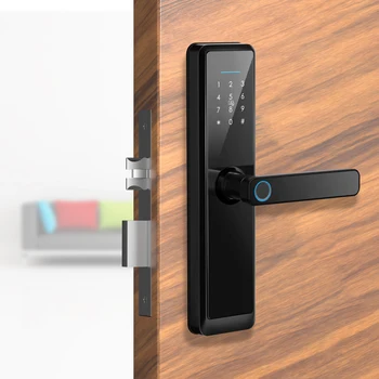 Домашний электронный умный Дверной замок Поддерживает биометрическую разблокировку отпечатков пальцев Tuya WiFi Без ключа