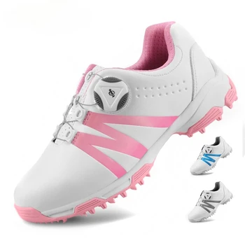 Женская обувь для гольфа PGM, водонепроницаемые легкие кроссовки со шнурками и пряжкой, Женские дышащие нескользящие кроссовки XZ128
