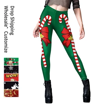 Женские Леггинсы NADANBAO с принтом конфет, Штаны с Рождественскими снежинками, Эластичные брюки со средней талией, Сексуальные колготки для девочек, Фитнес-тренировки