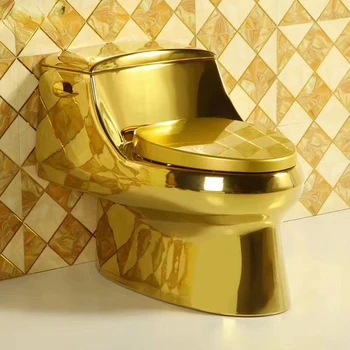 Золотой Унитаз Tuhao, позолоченный Унитаз, Золотой сливной унитаз, Туалет в европейском стиле, Экономящий воду, немой сидячий Унитаз