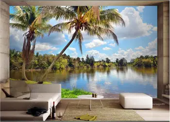 изготовленная на заказ фреска 3D фотообои спальня современный пейзаж лесного озера домашний декор обои для стен 3d гостиная на стене