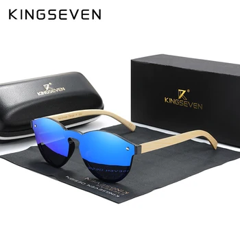 Изготовленный на заказ ЛОГОТИП KINGSEVEN Bamboo Серия Поляризованных мужских очков Деревянные винтажные солнцезащитные очки с защитой от UV400 Модные женские очки