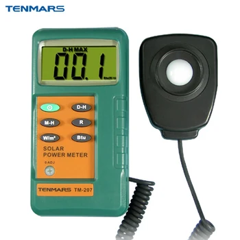 Измеритель солнечной энергии TENMARS TM-207 Длина провода датчика удаления 1,5 м с ЖК-дисплеем из 3 1/2 цифр
