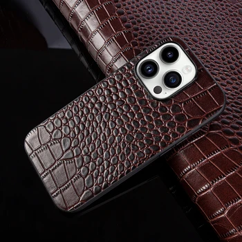Кожаный чехол для Iphone серии Luxury из натуральной воловьей кожи, чехол для бизнес-телефона, задняя крышка для Iphon 14 13 12 11 XS Grain Coque