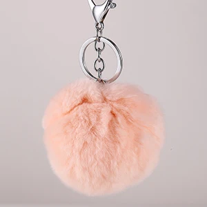 Креативная модная безделушка 9 см с шариком из кроличьего меха, брелок для ключей из сплава, очаровательная сумочка, брелок, цепочка, держатель, женская сумка, аксессуар, подарок