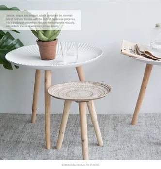 Модный Круглый журнальный столик из Скандинавского дерева Белого Цвета Для хранения Чая и фруктов, Поднос для тарелок, диван-кровать, Приставной столик, мебель для гостиной