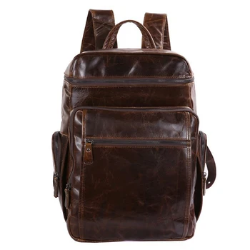 Модный Рюкзак из натуральной кожи, Мужской школьный рюкзак, Кожаная мужская сумка, Большой рюкзак, Школьная сумка, Сумка для книг, мужской рюкзак