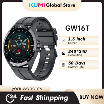 Мужские смарт-часы KUMI GW16T Спортивные Фитнес-пульсометр IP67 Водонепроницаемые Смарт-часы с полным сенсорным экраном для ios Android Phone