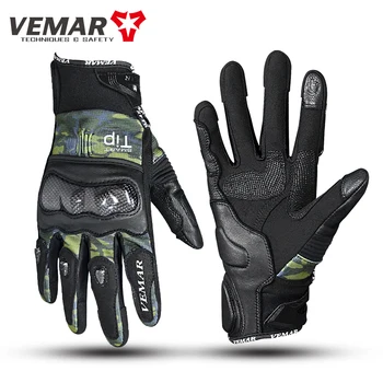 Новая модель VEMAR VE-179 мотоциклетные карбоновые дышащие перчатки/перчатки для верховой езды/гоночные сенсорные перчатки 3 цвета