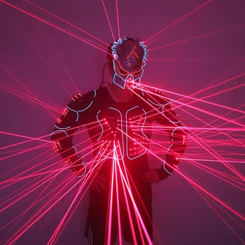 Новый Лазерный костюм робота 650 нм, красная лазерная броня, костюмы для выступлений на сцене, светодиодная одежда, Одежда для Лазерного шоу