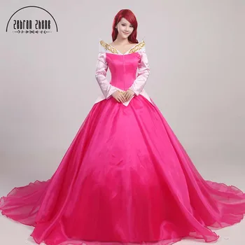 Новый стиль, Костюм Принцессы Авроры для Косплея, Розовое платье для взрослых, Женский День рождения на заказ