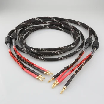 Одна пара акустических кабелей Audiocrasthifi HI-End усилитель 4N OFC акустический кабель с вилкой типа 